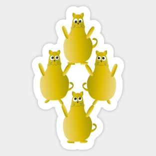 Many Funny Acrobat Cats Sticker